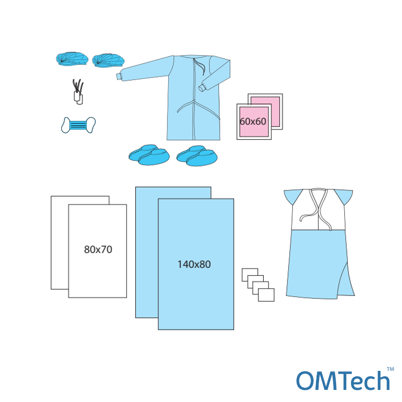 Комплект одягу та покриттів операційних OMTech™ акушерський №20 стерильний